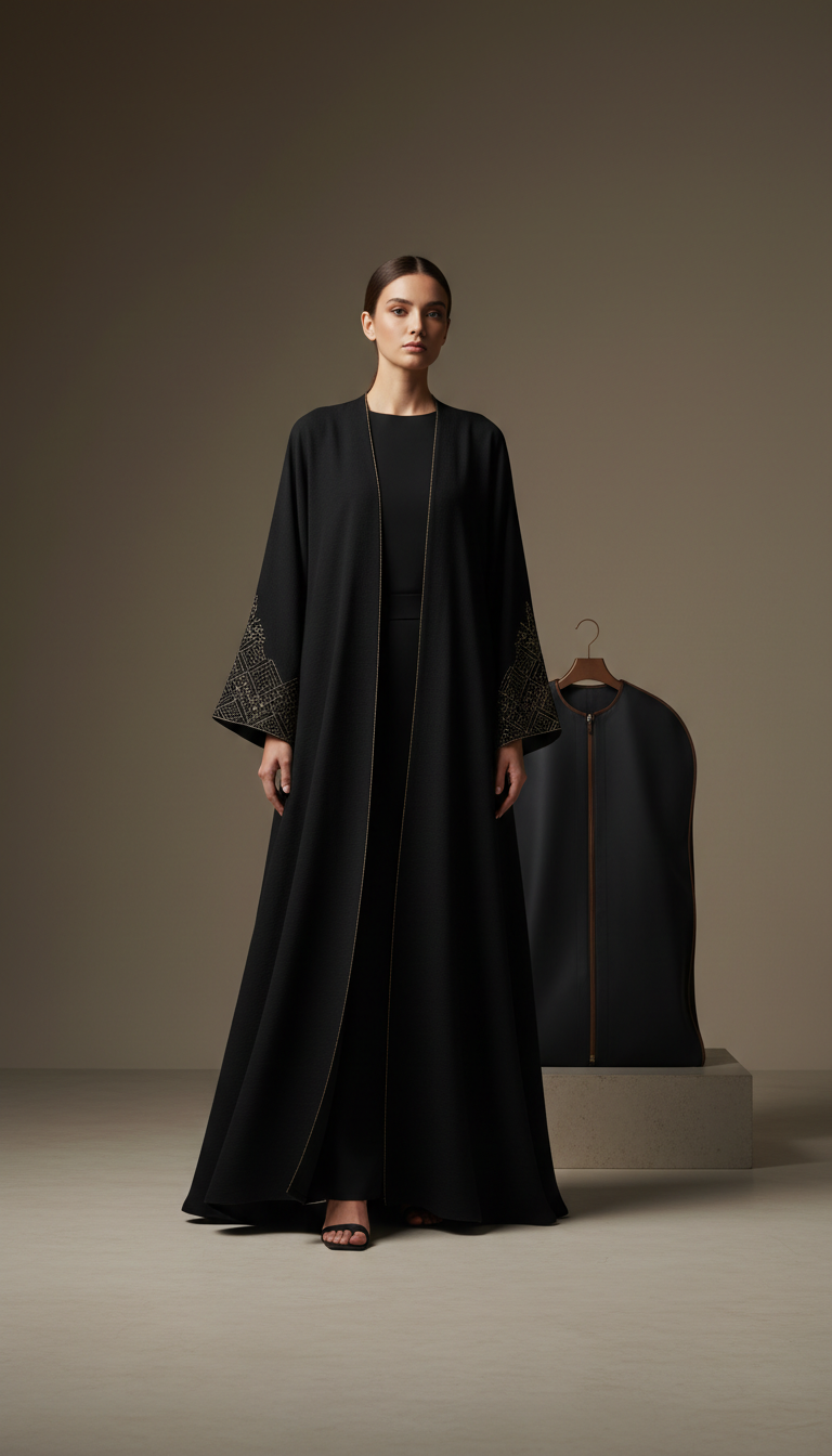 Deep Onyx Crepe Abaya