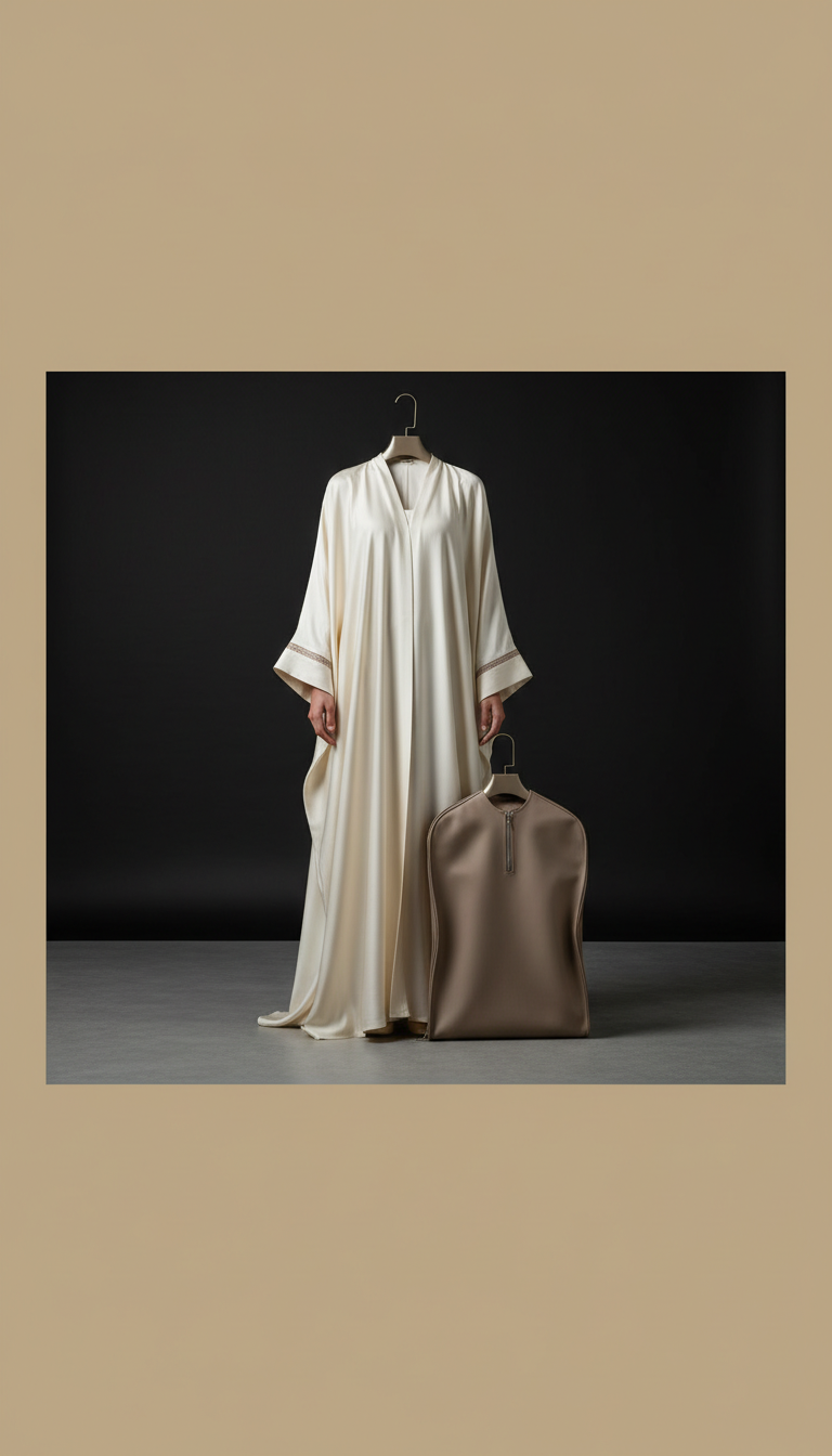 Ivory Sand Silk Abaya