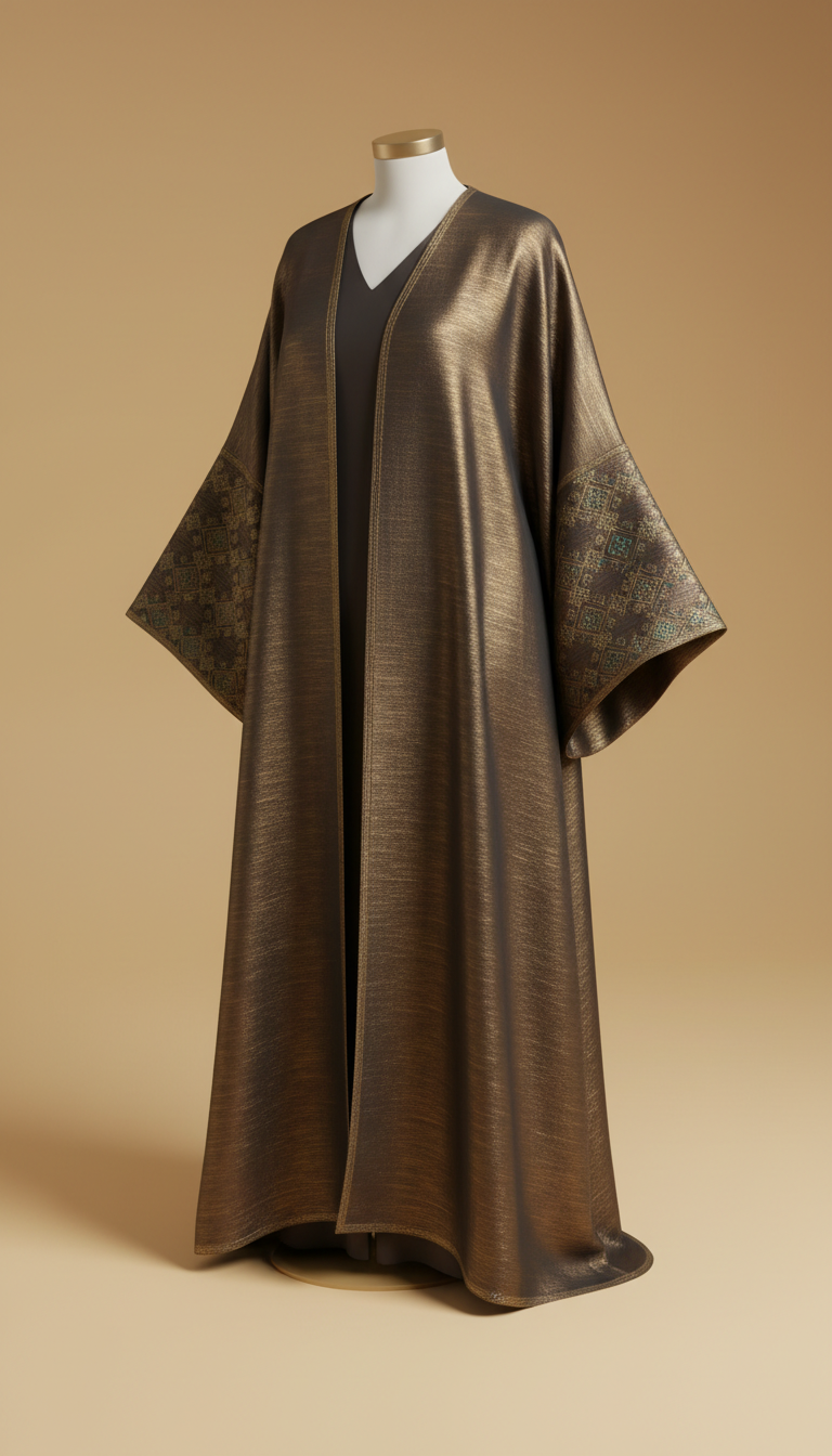 Brushed Bronze overlay abaya